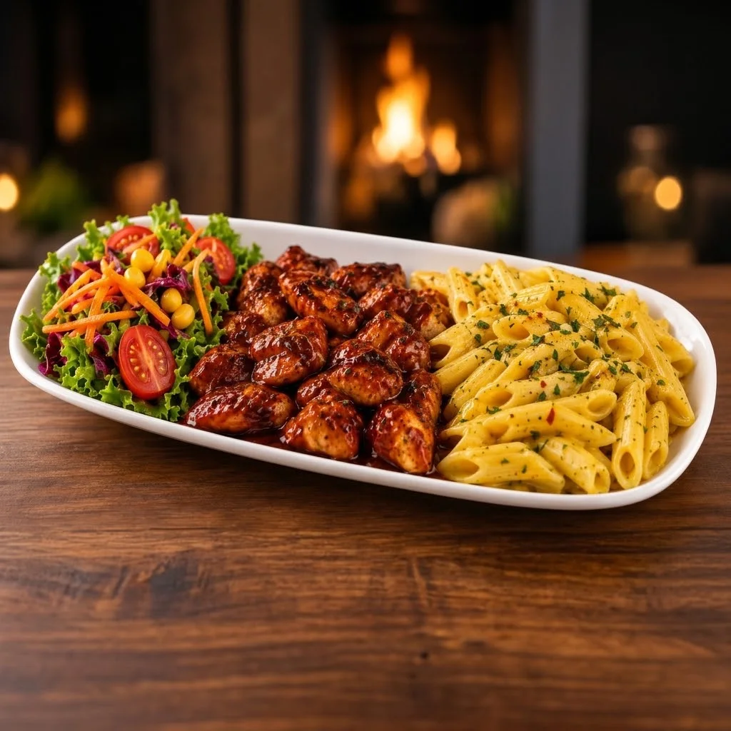 Barbekü Soslu Tavuklu 3'lü Tabak